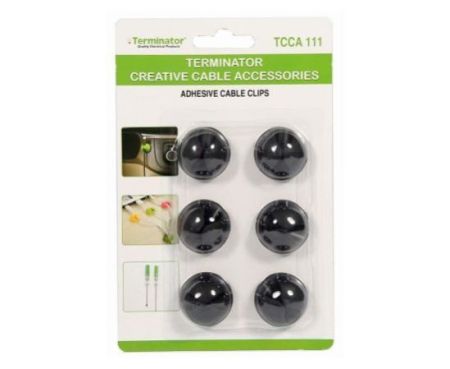 Terminator Creative Cable Accessories Adhesive Cable Clips 6pcs in 1 Pack - TCCA 111