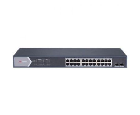 Hikvision DS-3E1526P-SI Smart Managed 24-Port 1000Mbps Gigabit PoE Switch, 24 × Gigabit PoE Ports & 2 × Gigabit Fiber Optical