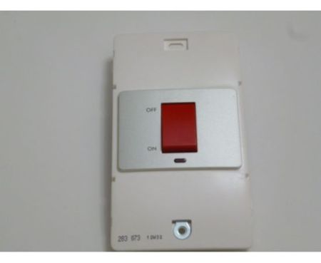 Legrand Mallia Silver Switch 2 Gang 1 Way with Indicator, 45 A 250 V - 283073