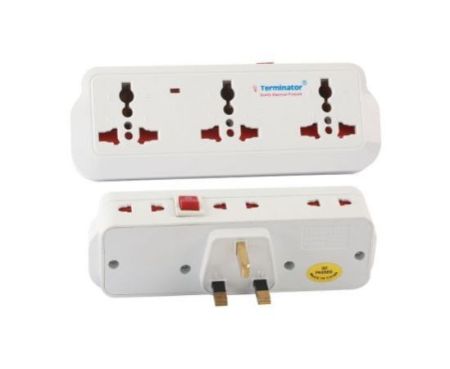 Terminator Multi Adaptor Universal 3 Pin Flat With Switch 3 Way 3 Pin Spocket + 3 Way 2 Pin Socket - TMA 508