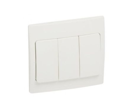 Legrand Mallia White 3 Gang 2 Way Switch – 281005