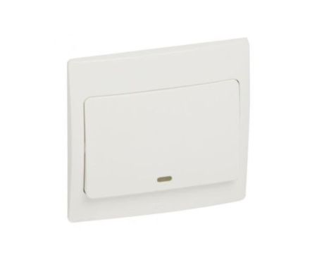 Legrand Mallia White 1 gang 1 way with Led 20 AX 250 - 281061