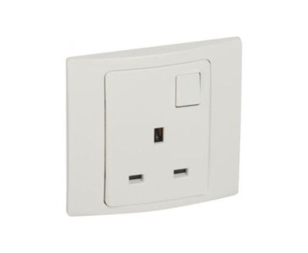 Legrand Mallia White 13A Single Switched Socket - 281111