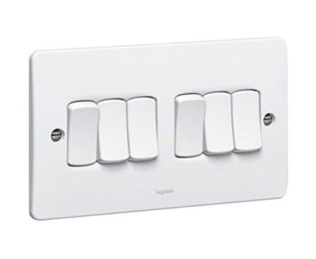LEGRAND 730006 SWITCH SYNERGY - 6 GANG - 2 WAY - 10 AX - 250 V - WHITE