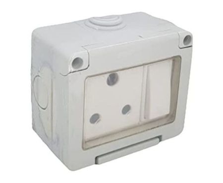 Outdoor Waterproof Weatherproof Switch Socket IP55 Grey (SINGLE SOCKET 15A)