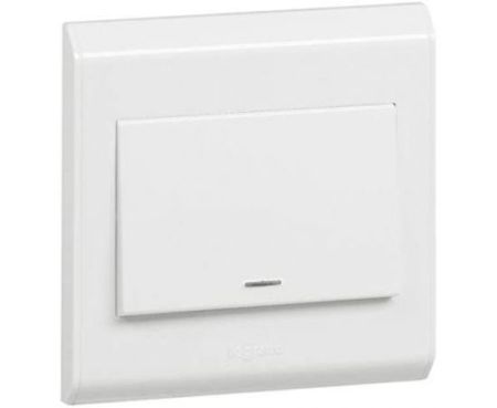 Legrand Synergy White Double Pole 1Gang 1way Switch with Power Indicator And Earth Connection (20 A 250 V - 617071)