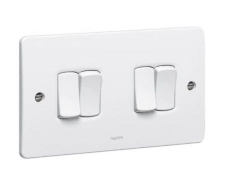 LEGRAND 730004 SINGLE POLE SWITCH SYNERGY - 4 GANG - 2 WAY - 10 AX - 250 V - WHITE