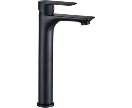 Biella™ Matte Black Bathroom Brass Faucet Single Handle Tall Body Spout Lavatory Vanity Vessel Sink Faucets Deck Mount Basin Mixer Tap