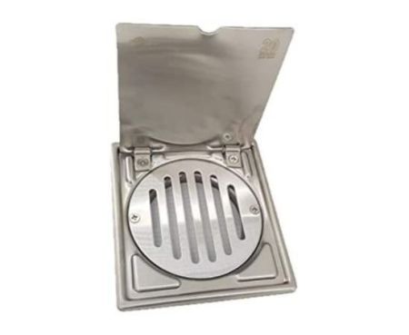 Asahi Stainless Steel Matt Finish Floor Grating Bathroom Floor Drain with Removable Top Cover 110x120mm