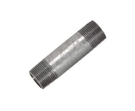 Galvanized Iron (GI) Plumbing and Gas Supply Thread Connection Pipe Fitting for Fire Fighting (GI Nipple, 3/4 Inch)