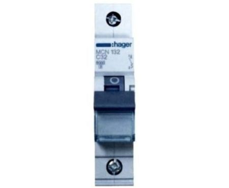 Miniature Circuit Breaker - MCB 1Pole 32A 6kA hager MCN132 France