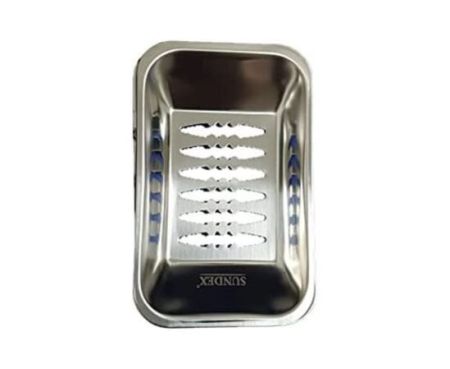 Sundex Stainless Steel CP Soap Dish Bathroom Shower Toilet Soap Holder
