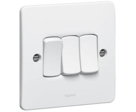SINGLE POLE PUSH SWITCH LEGRAND SYNERGY 730124-1 GANG - 10 AX - 250 V - WHITE