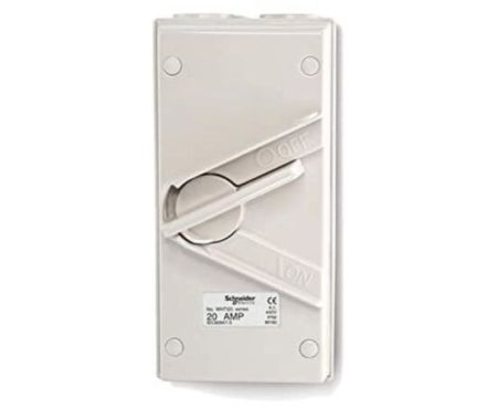 Schneider Electric 3 Pol 20 Amp Weather Protected Surface Isolating Switch, WHT20