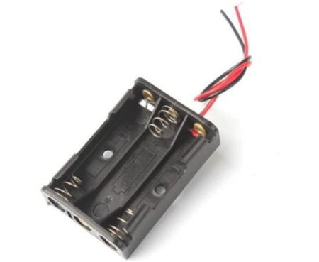 Battery Holder Storage Box Case AA AAA Batteries Container With Wire Lead, ABS Light Weight Battery Bank Case (AA Battery, 3 Battery Holder)