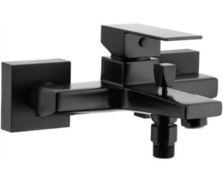 Biella™ Matte Black Single Lever Wall Mount Bathroom Shower Faucet - Bathtub Hot Cold Mixer Tap Shower Mixer with Handheld Shower Head