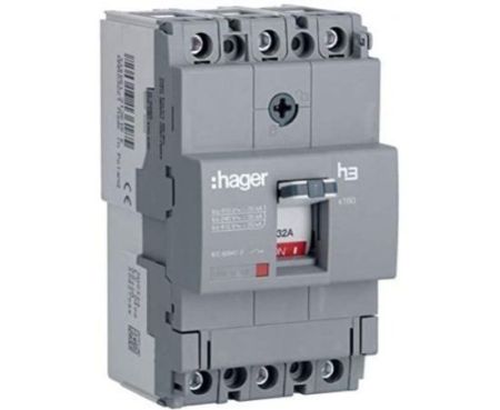 HAGER Moulded Case Circuit Breaker 32A TP (MCCB) 25KA HHA032Z (x160-H3)