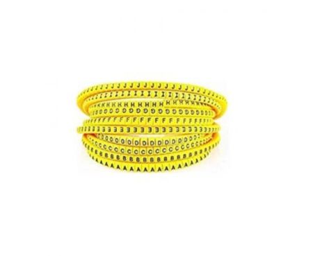 Melfi™Yellow Flexible PVC Cable Wire Marker Tube, ( 0-9 ) Label Tag Cable Marker 1000 pcs (0.5mm² -1.6mm²) - (BM-0)