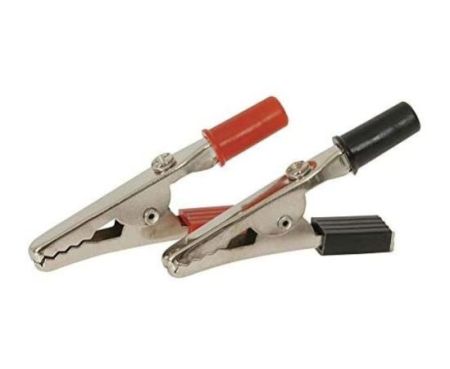 1 Pair Mini Crocodile Clamp Test Alligator Clips with Screw - DIY Experiment Wire Clamp Red and Black- UHcom