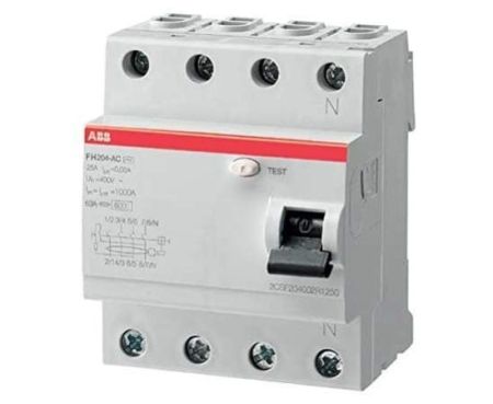 ABB Earth Leakage Circuit Breaker - 40A 4 Pole 30mA (ELCB/RCCB) - FH204 AC-40/0, 03