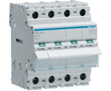 Hager 4Pole 125A Isolator Break Switch SBN499N *Onekonekt*