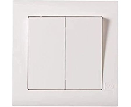 MK Essentials 10AX 2G 1 Way Switch Wide Rocker , White - MV4782W1WHI