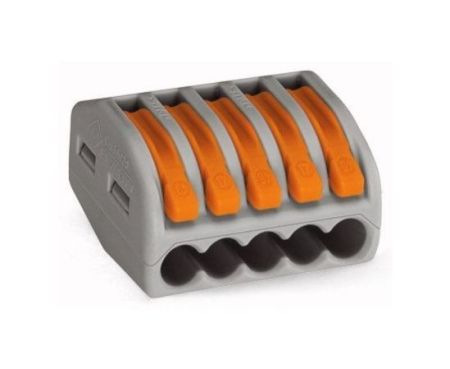 Wago 222-415 LEVER-NUTS 5 Conductor Compact Connectors 80 Pack