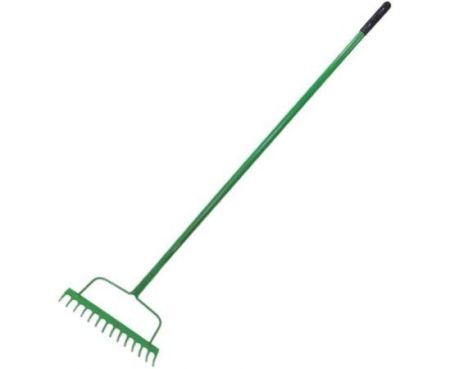 Soil Rake,Garden Rake Heavy Duty,Rake Gardening,Landscape Rake,Carbon Steel Garden Rake,14-Tooth Rake Head Handle (140cm)