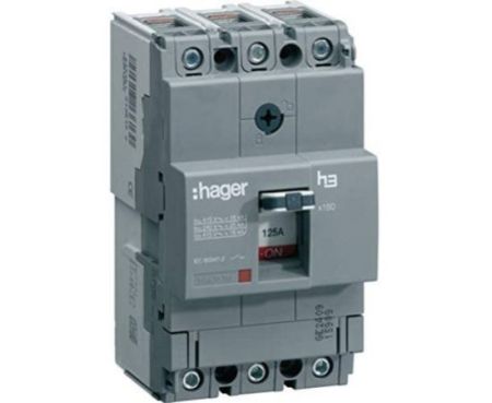 HAGER Moulded Case Circuit Breaker 125A TP 25KA MCCB HHA125Z (x160-H3)