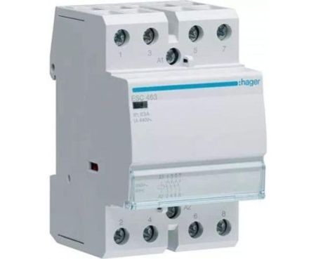 Hager 400V Open Contactor 4 - pole installation, 63A – ESC463