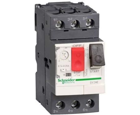 Schneider Electric GV2ME08 Thermal Magnetic On/Off Motor Circuit Breaker for AC (3P, 2.5-4 A)