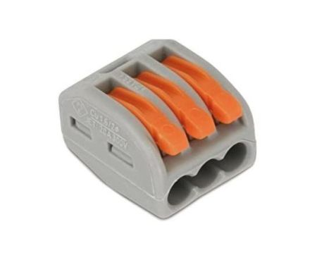 WAGO Connectors - 222-413 Mini Fast Wire Connector,Universal Wiring Cable Connectors,Push-In Terminal,Led light Connector Packing unit (50pcs)