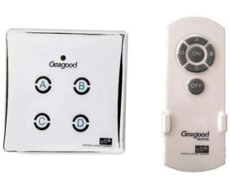 Geagood IrDA Remote Control and Manual Switch System - 4 Gang