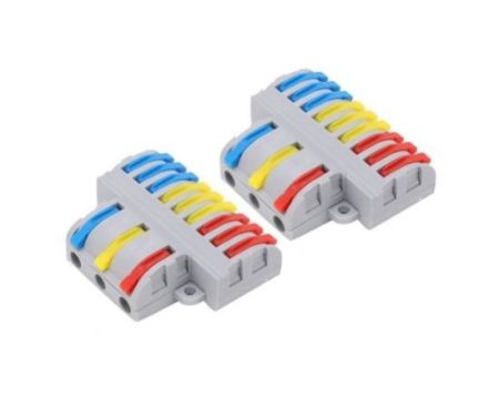 LT-93 3 In 9 Out Colorful Quick Line Terminal Multi-Function Dismantling Wire Connectors Universal Compact Wiring Connector Push-In Terminal Block Electrical Wiring Connection Terminals.
