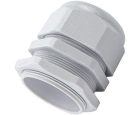 PG Gland White Pack of 5 pcs, Dust Proof Nylon Cable Gland With Locknut Ideal For Junction/connection Boxes Electrical Power, Tele & Data Cables, Instrumentation Control (PG-24)