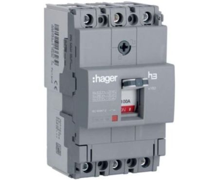 HAGER Moulded Case Circuit Breaker 100A FP 25KA MCCB HHA101Z (4P) (H3)