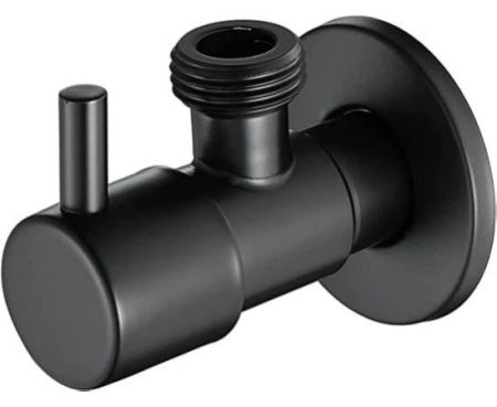 Biella™ Angle Stop Valve 1/2 inch x Matte Black Shut Off Water Control Faucet Single Handle Shower Triangle for Bathroom Toilet Bidet