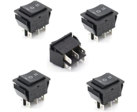 Switches Store, Mechanical & Electrical Toggle Rocker Push Limit Switches for DIY Projects .Pack of 5 (Three Position Switch 6 Pin)