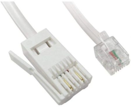 Telephone Cable UK Plug to USA Conversion Cord Single Pair 10 Meter