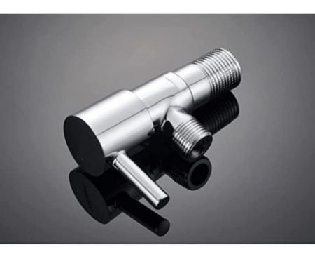 Chrome Plated Wall Mounted Angle Valve/Diverter for Mixer Tap - Wall Connection 1/2 Inch with Single Lever