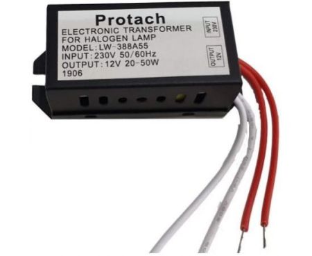 Protach 50W Electronic Transformer For Lv-Halogen Lamps Ac220V Input DC12V Output Pack of 5pcs