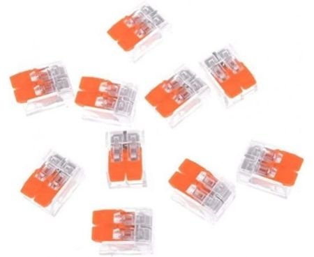 10Pcs Wire Connector Electric Cable Led Strip Connectors Mini Cage Spring Universal Compact Quick Wiring Conductors Push-in Terminal