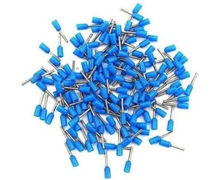 Insulated Ferrules Terminal Block Cord End Wire Tubular Connector, Electrical Crimp Cable Lugs, Terminal Cable Crimp Cable Sleeve for Wire Connection (Pack of 100) (0.75mm - E7508, Blue)