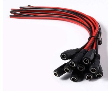 Rapex 10Pcs DC Power Supply Wire Jack Plug Wire Connector for CCTV Security Camera and Lighting Power Adapter (5 Pair Male and Female Pin)