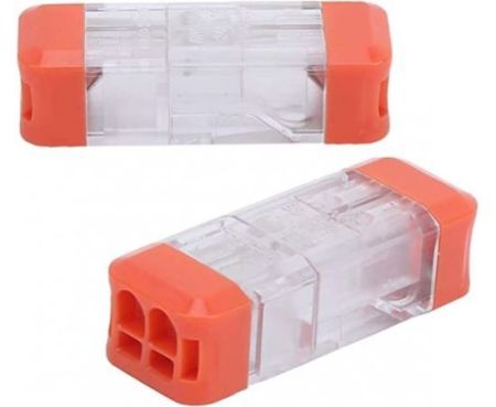 2Pcs Mini Quick Wire Connector Universal Compact Electrical Wiring Connectors Push-in Butt Conductor Terminal Blockd