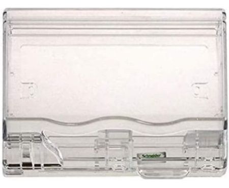 Schneider Weather Proof Double Gang Socket Cover Et223R- Kavacha, In Use Indoor Or Outdoor Outlet Cover, Clear And Lockable Electrical Power Outlet Cover (For Double)