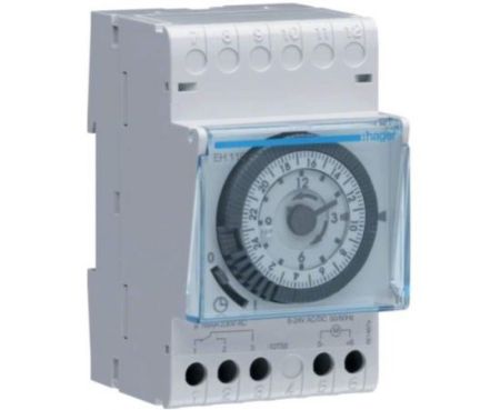 Hager Mechanical Timer 24 Hours Daily Programmable Din Rail Timer Switch EH110 230V 16A - France