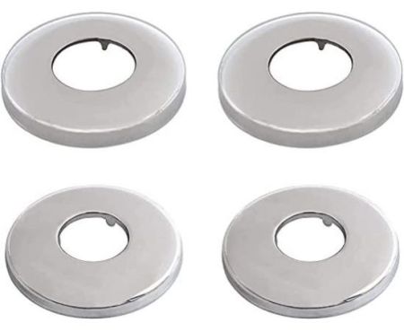 4 Pcs Pipe Collar Chrome Pipe Cover - Inner Diameter 25 mm Wall Hole Collar Used for Pipe, Shower Plate, Sanitary Facilities Installation