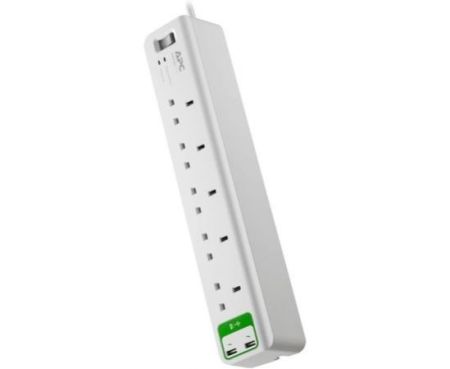 APC Essential Surge Arrest 5 Outlets with 5V, 2.4 A 2 Port USB Charger 230 V UK