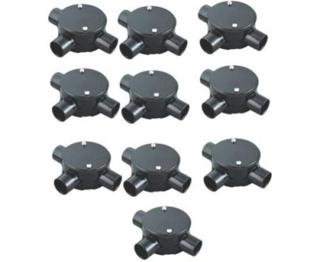 PVC Electrical Conduit Pipe & Fittings for Indoor and Outdoor Electrical Wiring and Cabling (Pack of 10) (25mm, Junction 3 Way)